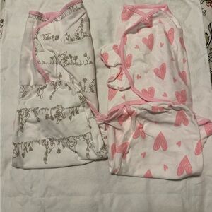 Pink and White Baby Swaddle Set